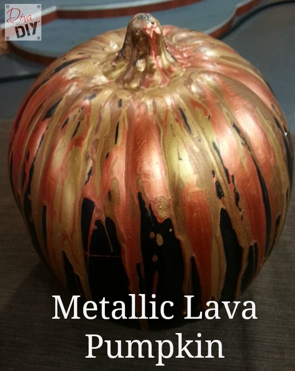 Turn a Black Foam Pumpkin into a Metallic Lava Pumpkin