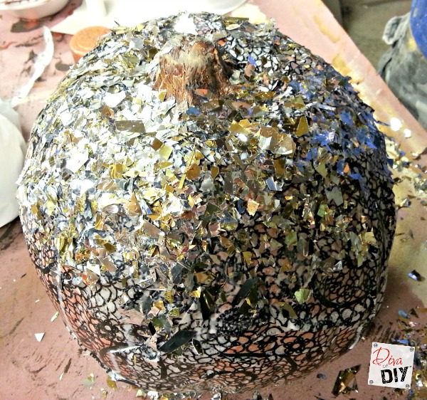 Who doesn't love a no carve pumpkin, especially when it's all blinged out! Decorating this foam pumpkin is so fun! Make your own Liberace pumpkin this year!