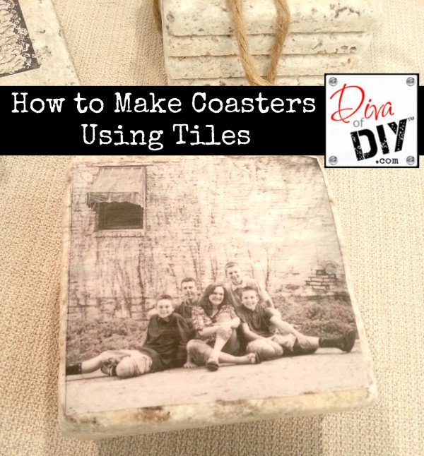 Coaster are something everyone uses so these DIY coasters make a great gift! Use stamps or photos to make coasters out of travertine tiles.