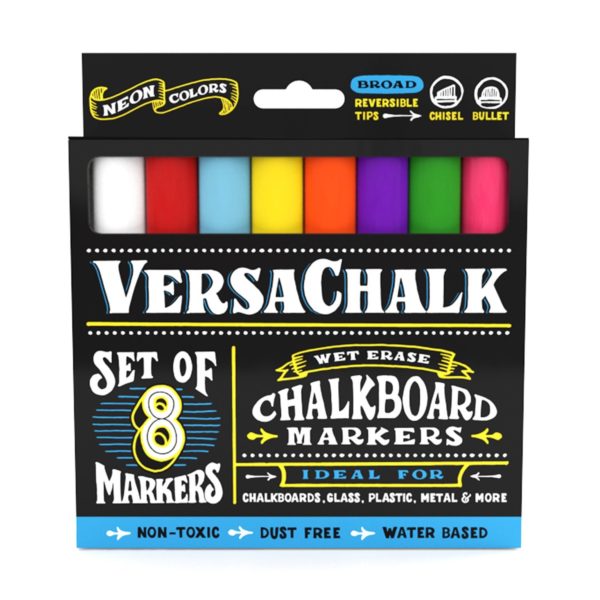 These chalkboard markers make writing on a chalkboard surface super easy and I love all of the colors