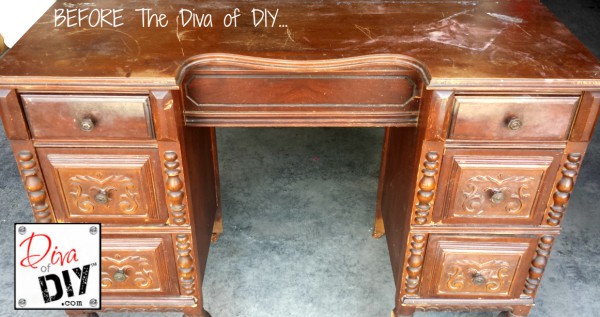 Let this desk makeover inspire you to bring beauty to the ugliest of pieces. I guarantee that you can purchase cheap and will be worth double or more when you are done.