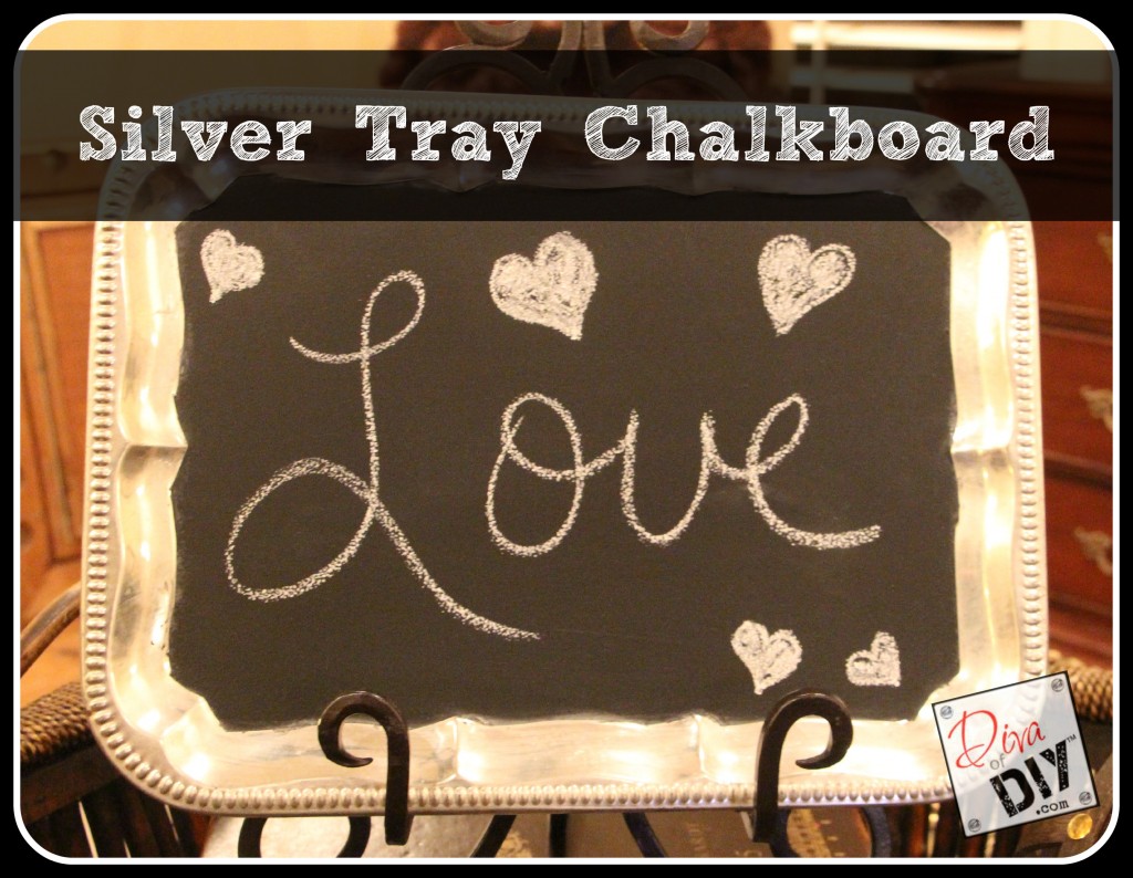 Thrift store finds silver tray chalkboard feature pic