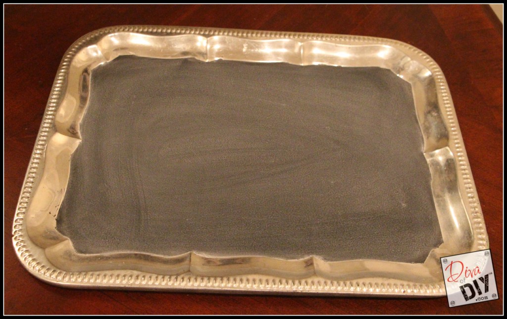 Thrift store finds silver tray chalkboard feature pic 5