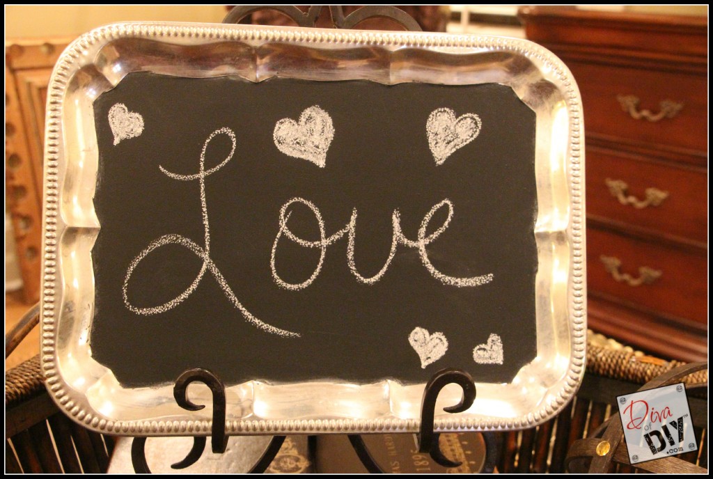 Thrift store finds silver tray chalkboard feature pic 7