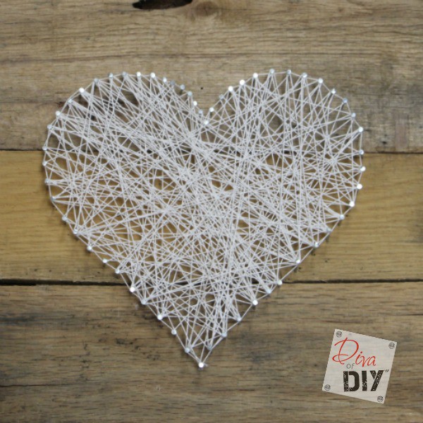 This Easy Valentine's Day Craft String Art project is fun for adults and children alike! Create an amazing work of art in less than 30 minutes!