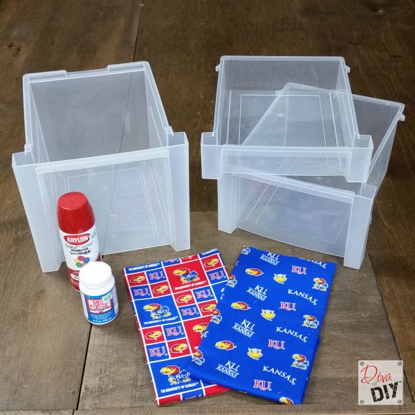 Plastic storage containers are perfect for inexpensive, portable organization. Clear the clutter by giving that boring storage container a makeover!