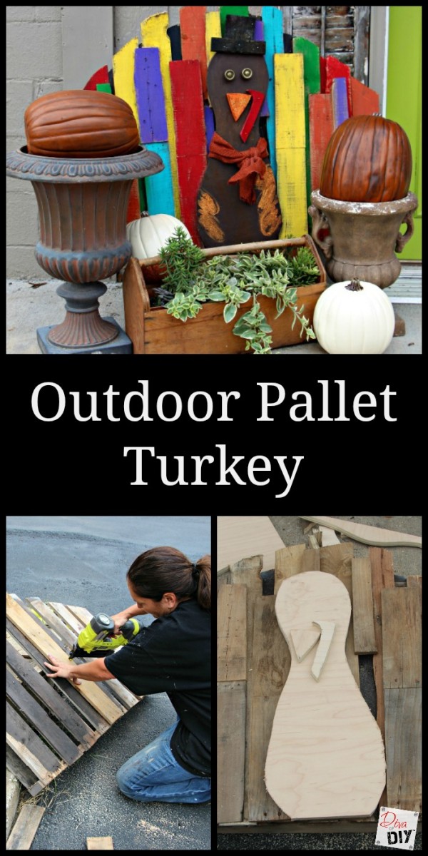DIY Thanksgiving decorations are not just for inside. Let this Tom Turkey Pallet Project greet your Thanksgiving guests with your own personal style! 