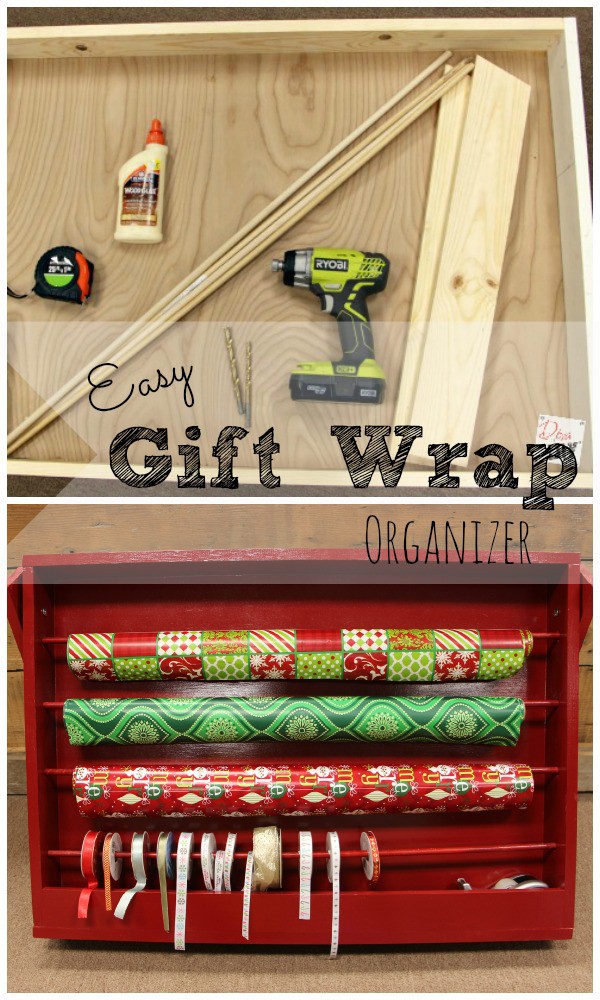 Wrapping presents shouldn't be frustrating.  Build this super easy gift wrap organizer to hold all of your Christmas wrapping supplies in one place.  