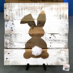 Rustic reclaimed wood signs are all the rage! Using pallet wood for the sign makes these signs a cheap and easy DIY to add to your Easter Decorations.