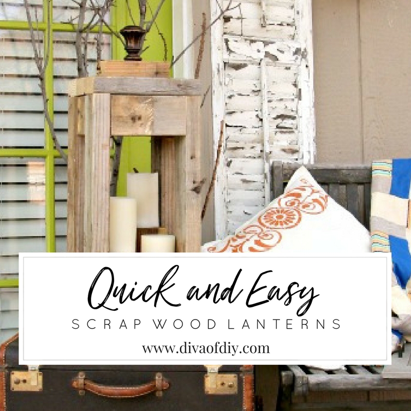 scrap wood lanterns feature | Diva of DIY