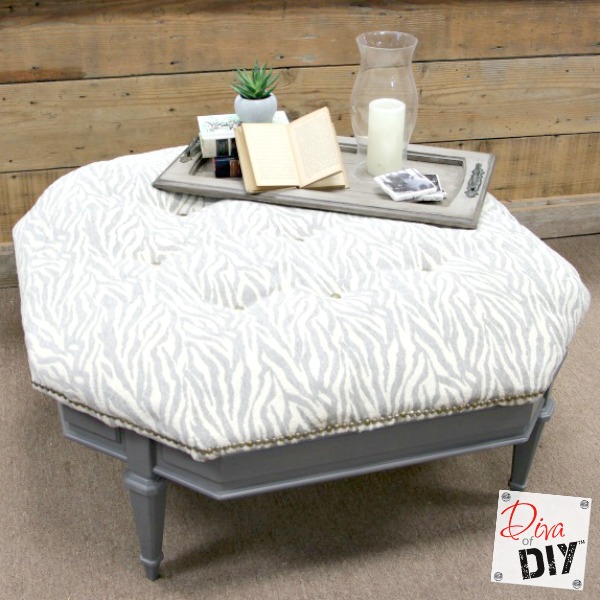 Upholstered Ottoman How To Repurpose, How To Make A Table Into An Ottoman