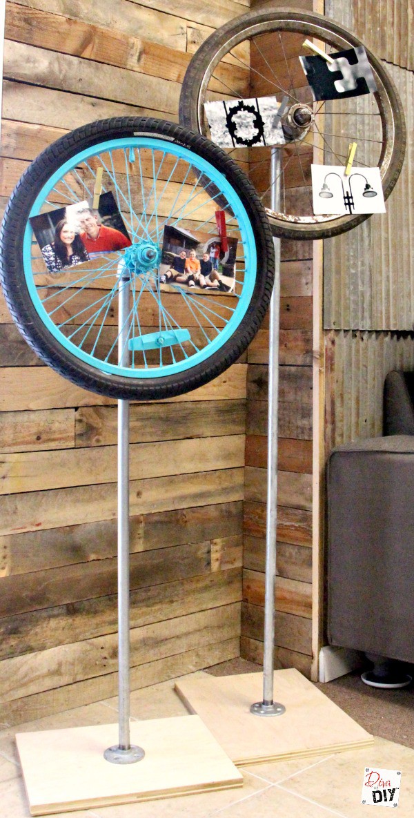 Thrift Store Bike Wheel Memo Board | Diva of DIY
