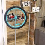 Looking for a new way to display photos, memos or notes? Ready for that next item you just have to look for on your next thrift store outing? Bicycle Tires!