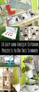 Try these 10 Cheap and Easy DIY Outdoor Projects for both your front curb side appeal and your backyard fun this summer! From Planters to Pallets!