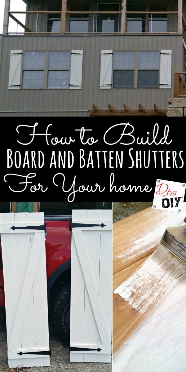 These cedar board and batten shutters are easy enough for the beginning DIYer. This is an Easy DIY to add dramatic character to you outside curb appeal.