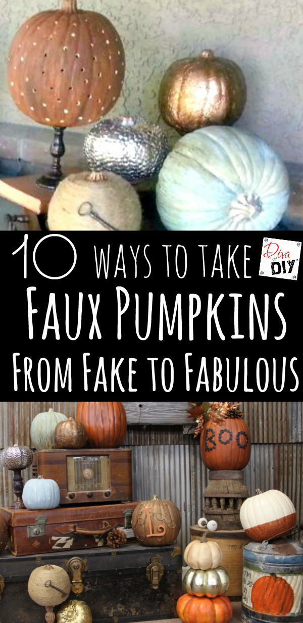 Faux pumpkins are perfect for your Halloween and Fall decorating! I've included no carve pumpkins as well as kid friendly and of course crazy unique pumpkins!