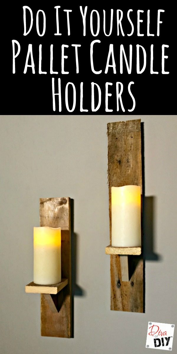 Love the look of farmhouse reclaimed wood? Make these DIY Candle Holders pallet wood project for a quick and easy DIY to bring a rustic look into your home! 