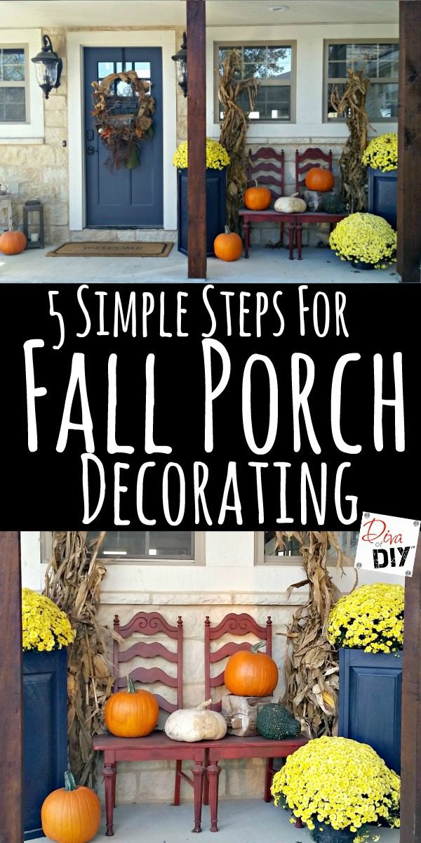 Do you love the look of seasonally decorated porches but are intimidated by the process? Use these 5 simple steps to DIY the perfect fall porch decorations!