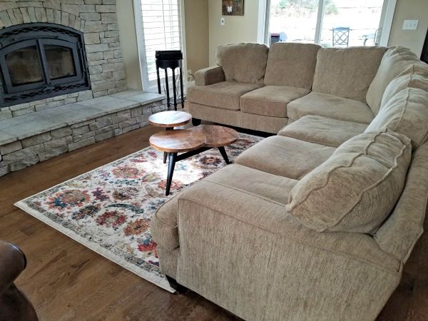 Need to add a punch of color to your decor? See how I transformed my family room with an amazing area rug for inspiration to update my modern rustic decor! 
