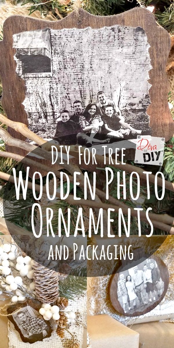 Homemade wooden ornaments with photos add that perfect touch to any Christmas tree or unique DIY Christmas wrapping! Add a photo gift to your Christmas!