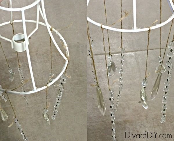 Looking for rustic chandelier ideas? This rustic shabby chic chandelier diy is the perfect way to upcycle worn out lamp shades! Cheap Romantic bedroom ideas 
