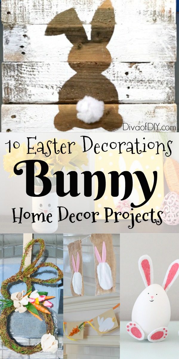 Easter Crafts are the perfect way to make memories! These 10 Easter decorations DIYs have Wreath DIYs, Rustic decor, Kids craft, Banner DIY, Decor and more!