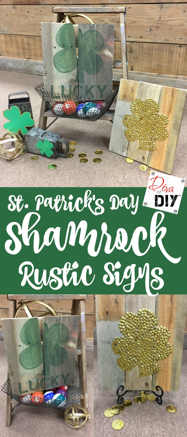Quick and Easy St Patrick's Day decorations to match your home decor. This shamrock craft is made on reclaimed wood to give it a rustic farmhouse style look!