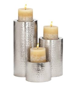 These beautiful stainless candleholders will add a modern touch to your farmhouse table