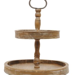 This 2-tiered wooden tray will look great on your farmhouse table