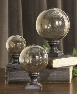 These glass globe finials would look stunning on your farmhouse table
