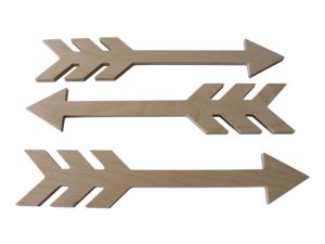 These unfinished wood arrows are perfect accessories to add to your gallery wall. Paint them in any color to compliment your decor