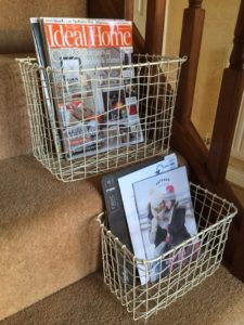 Staircase ideas: These stair baskets are attractive and functional