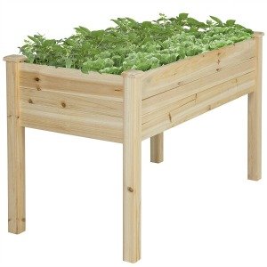 raised garden bed made from wood