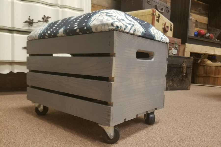 crate projects- how to make a storage ottoman