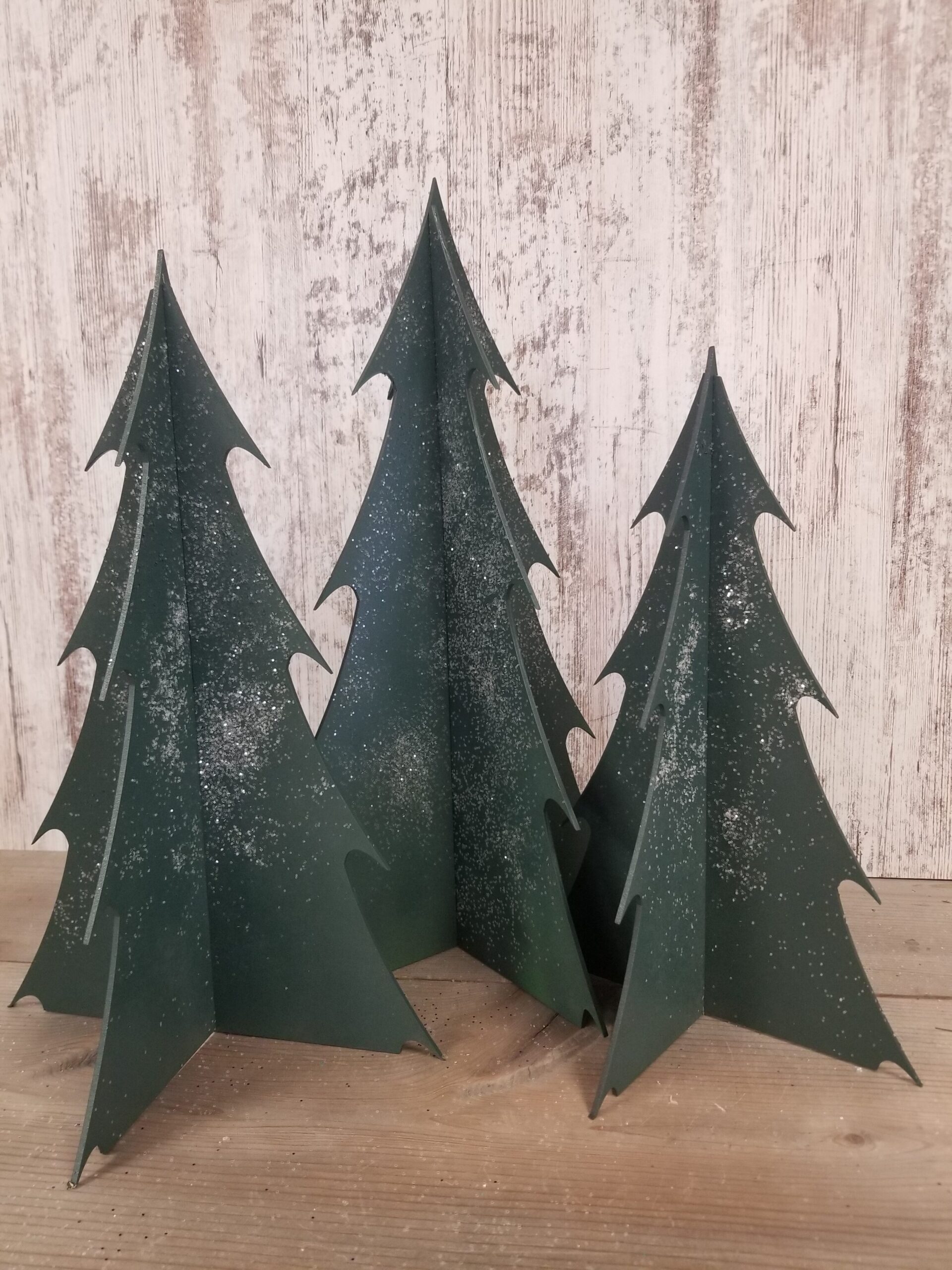 Large Wood Christmas Trees – set of 3