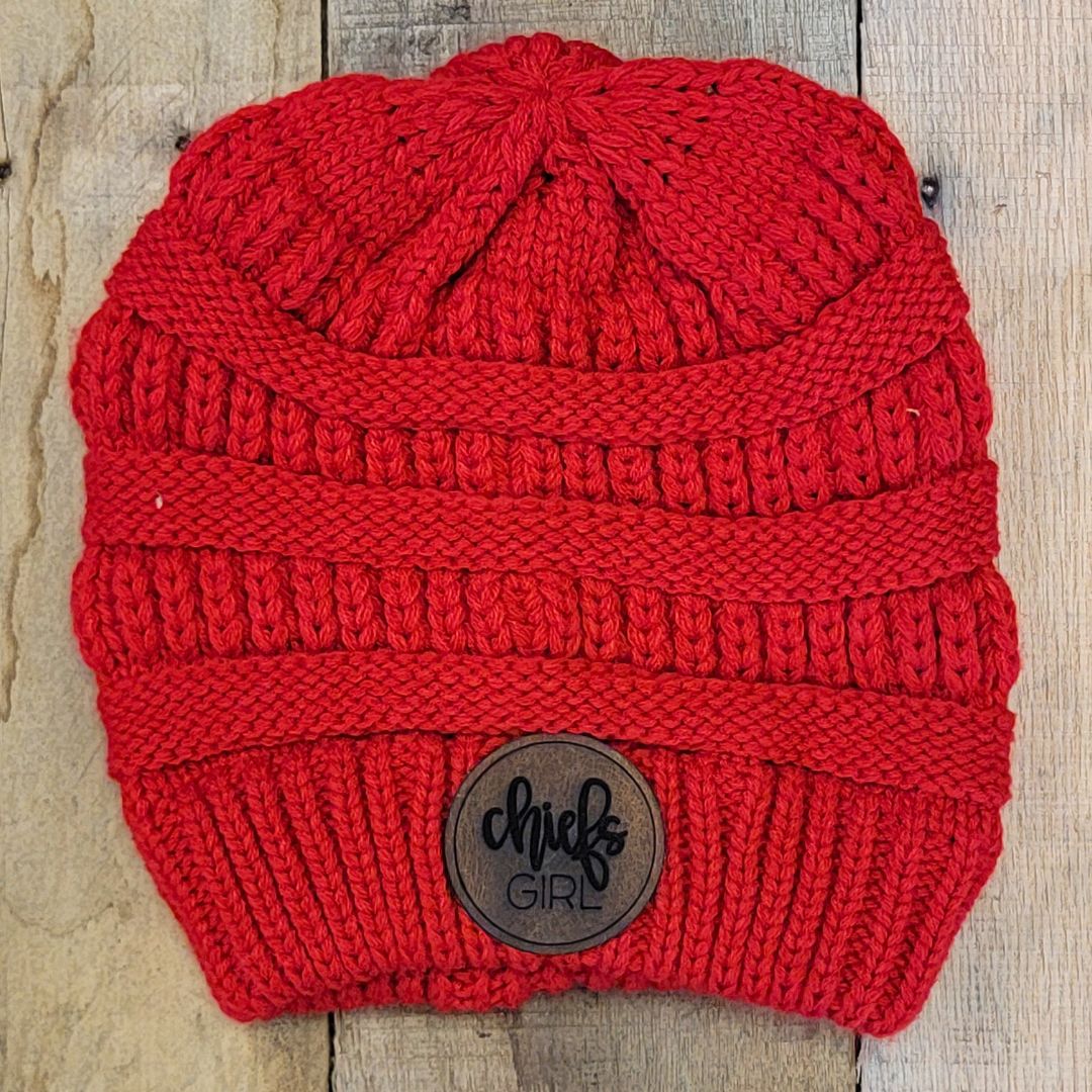 KC Chiefs Cable Knit Beanie - Image 5