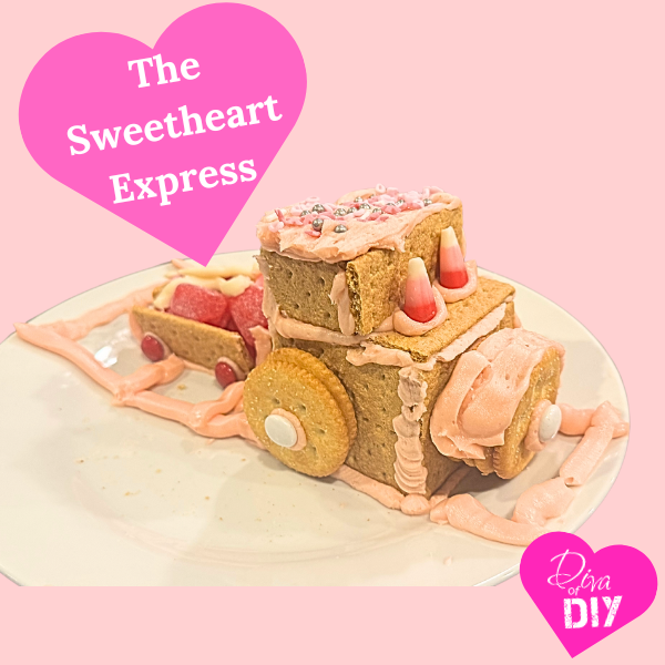 train made with gingerbread house frosting